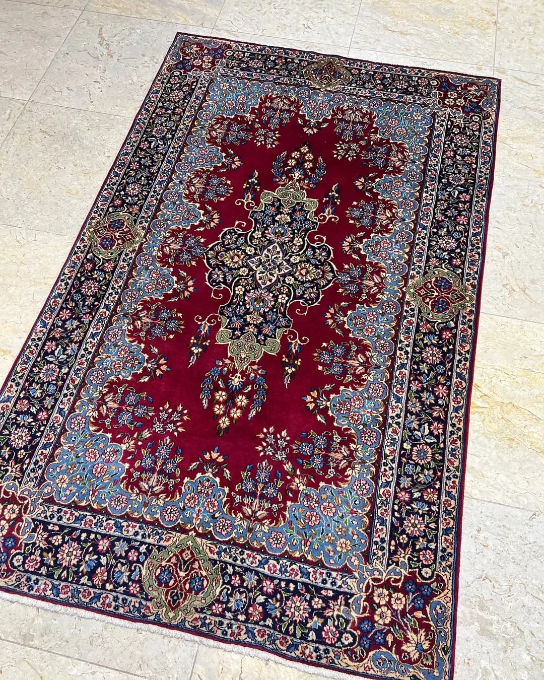 قالیچه سه متری لاکی آنتیک کرمان