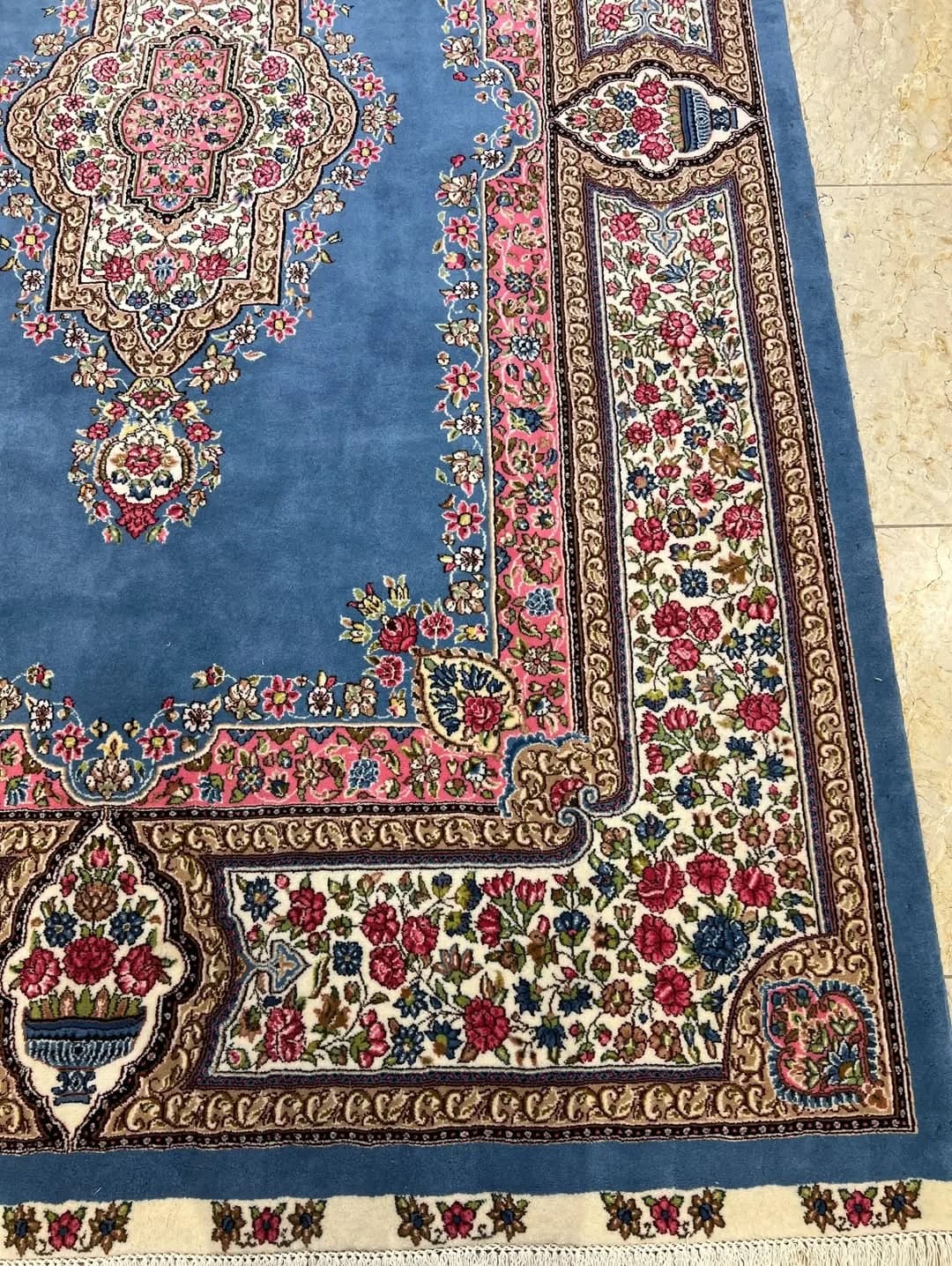 فرش ۶ متری آبی کفساده اعلا کرمان