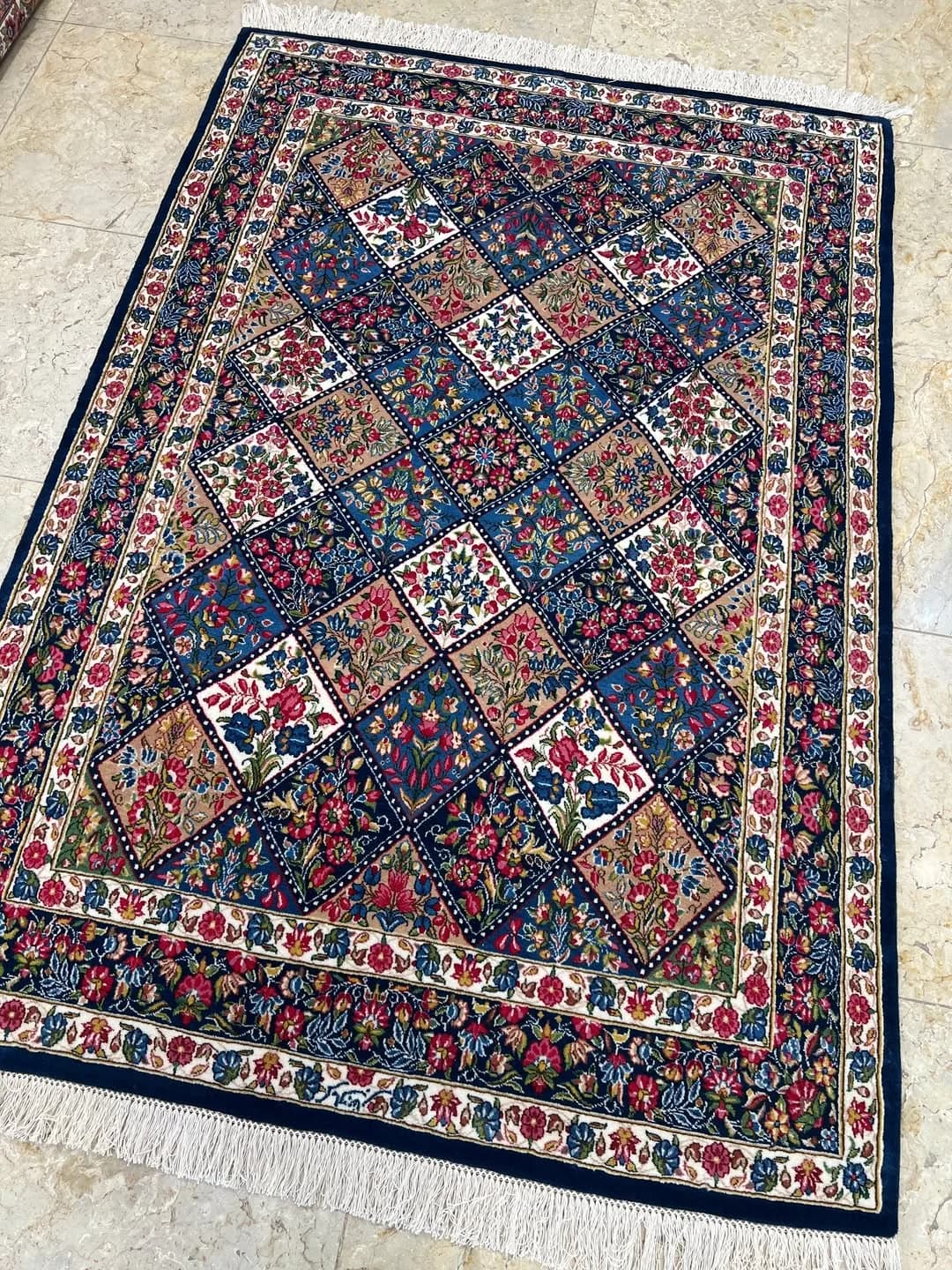 جفت قالیچه ۳ متری خشتی اعلا کرمان