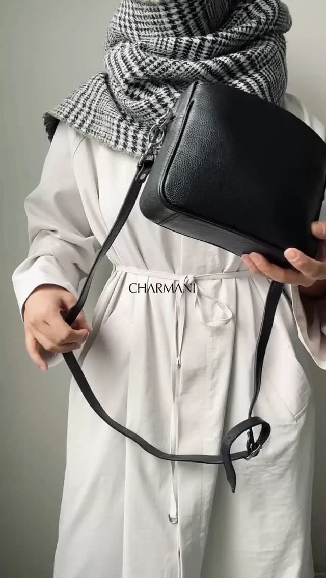 کیف دوشی زنانه، رنگ مشکی، جنس چرم، کیف دوشی کوچک مستطیلی
