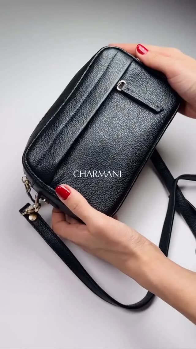 کیف کراسبادی چرمی مدل دلارا، رنگ مشکی، دوشی کوچک