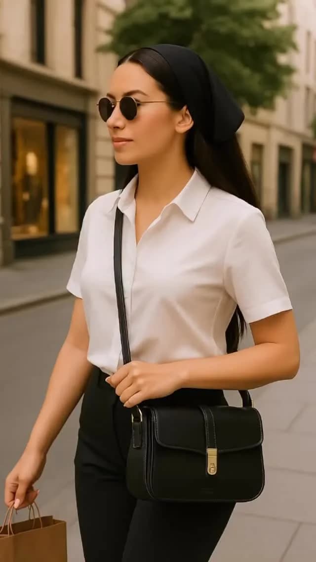 کیف دوشی زنانه مدل X3-146 PRETTYZYS، رنگ مشکی، جنس چرم، مستطیلی، بند باریک