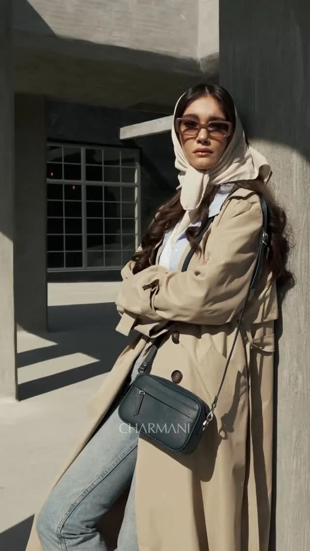 کیف دوشی چرم زنانه، رنگ مشکی، مستطیلی، کوچک