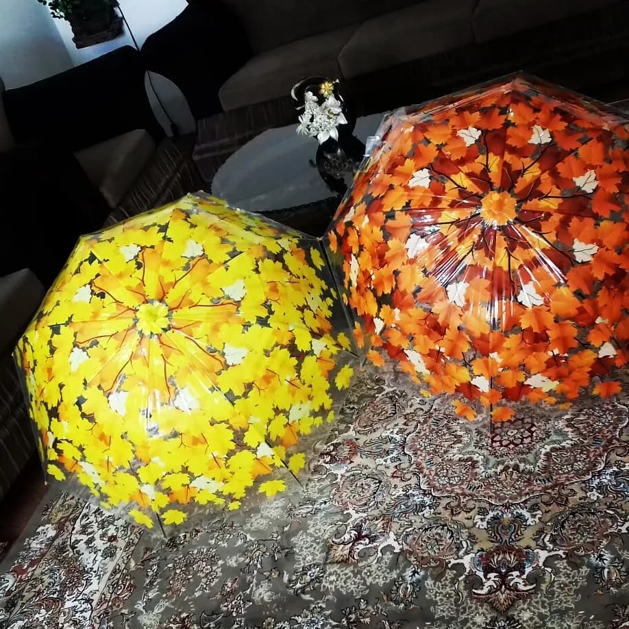 چتر طرح برگ زنانه هشت فنر