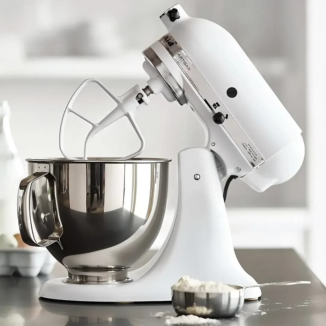 همزن ایستاده کیچن اید 5KSM175PS KitchenAid، رنگ سفید و نقرهای، جنس فلز و پلاستیک