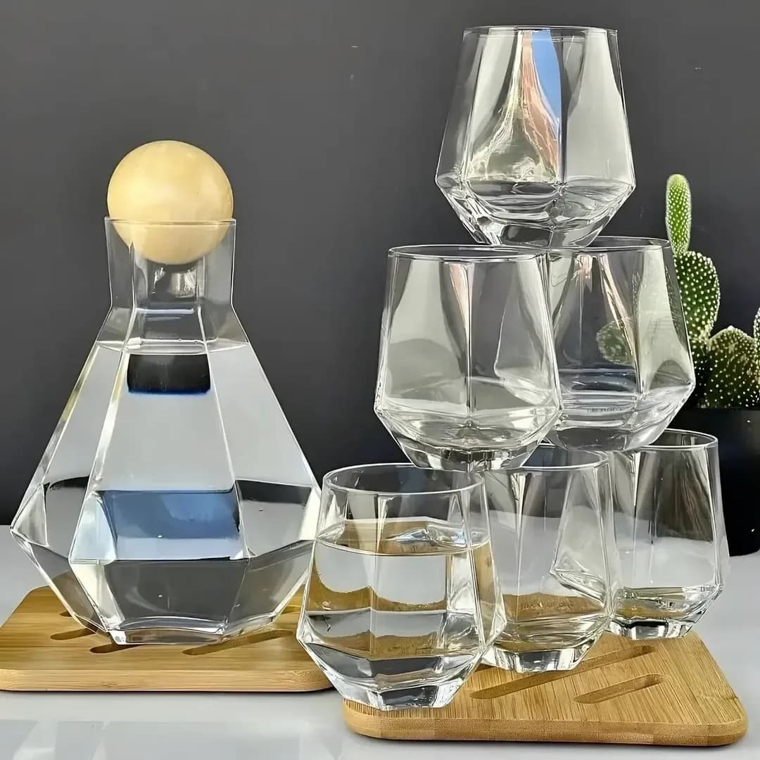 ست پارچ و لیوان شش ضلعی