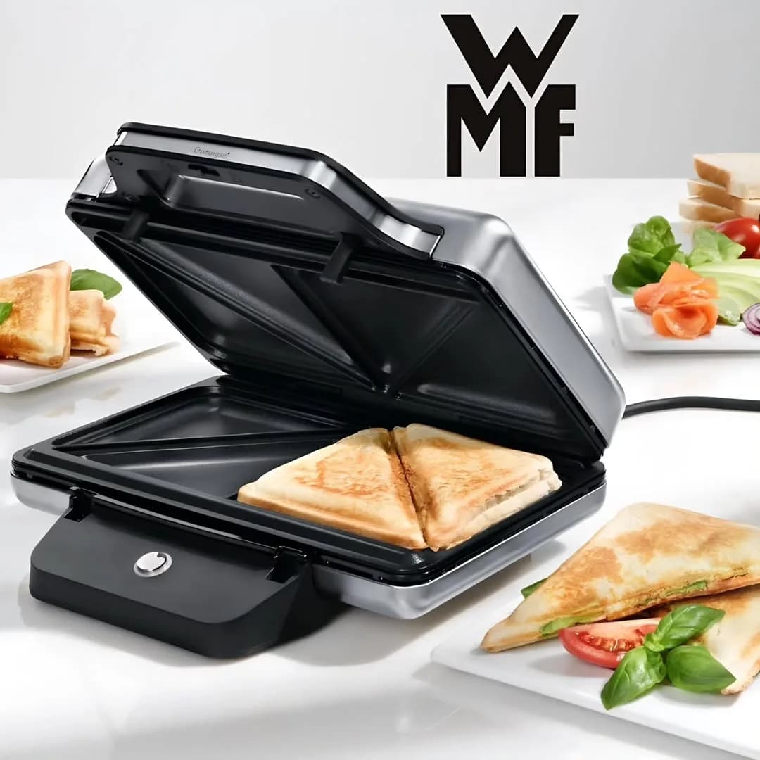 ساندویچ و اسنکساز LONO WMF، رنگ مشکی و نقرهای، جنس فلز و پلاستیک، برقی، دو تکه