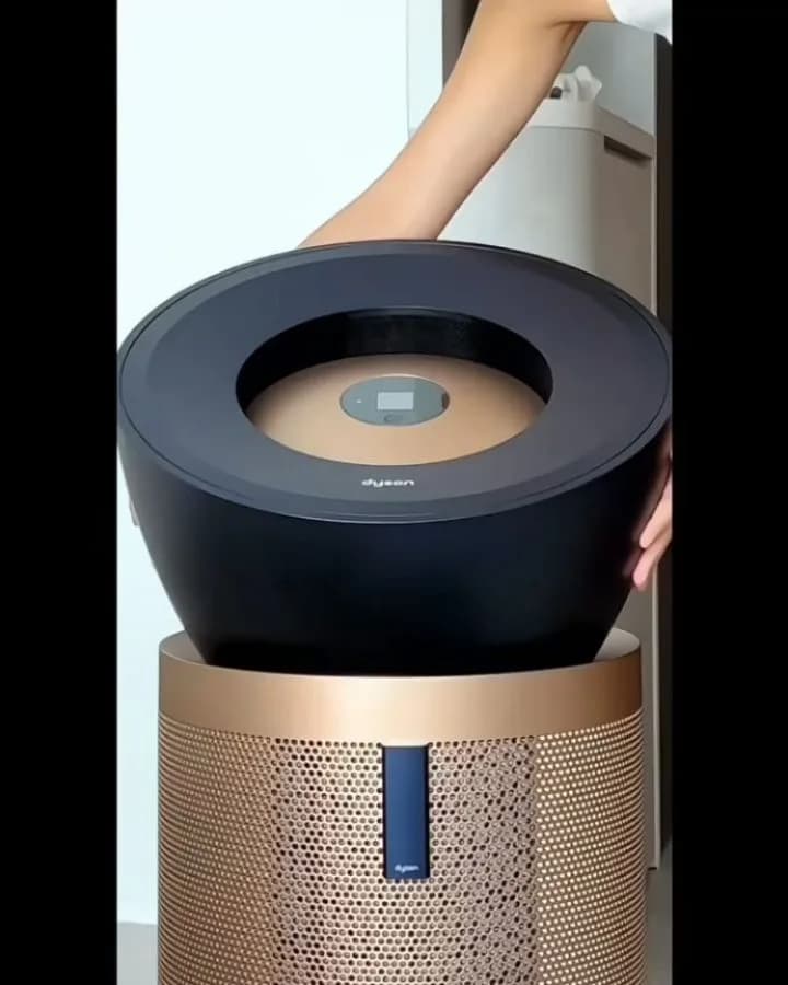 تصفیه هوا Dyson، رنگ سیاه، طلایی و برنزی، جنس پلاستیک و فلز، استوانهای، رومیزی