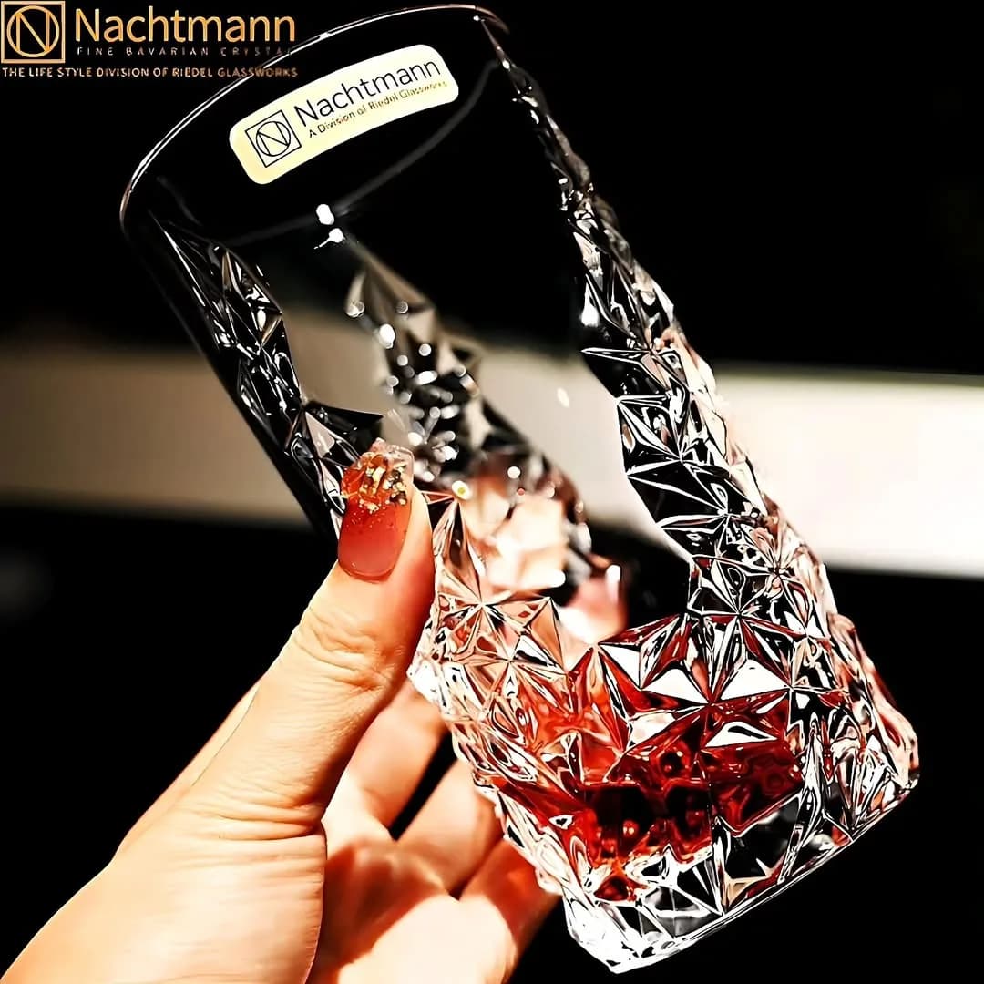تنگ و لیوان کریستال Sculpture Whisky Nachtmann، رنگ شفاف، جنس شیشه، استوانهای بلند