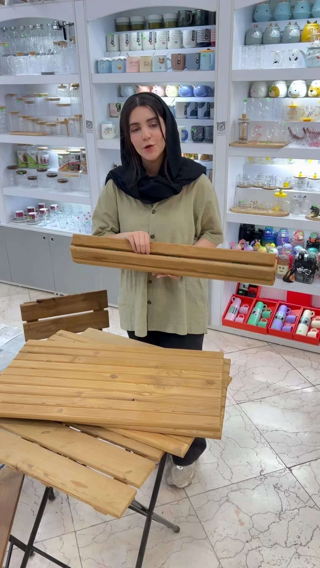 پادری چوب ترمو ۷۵×۴۰، رنگ قهوهای، مستطیلی، خطی
