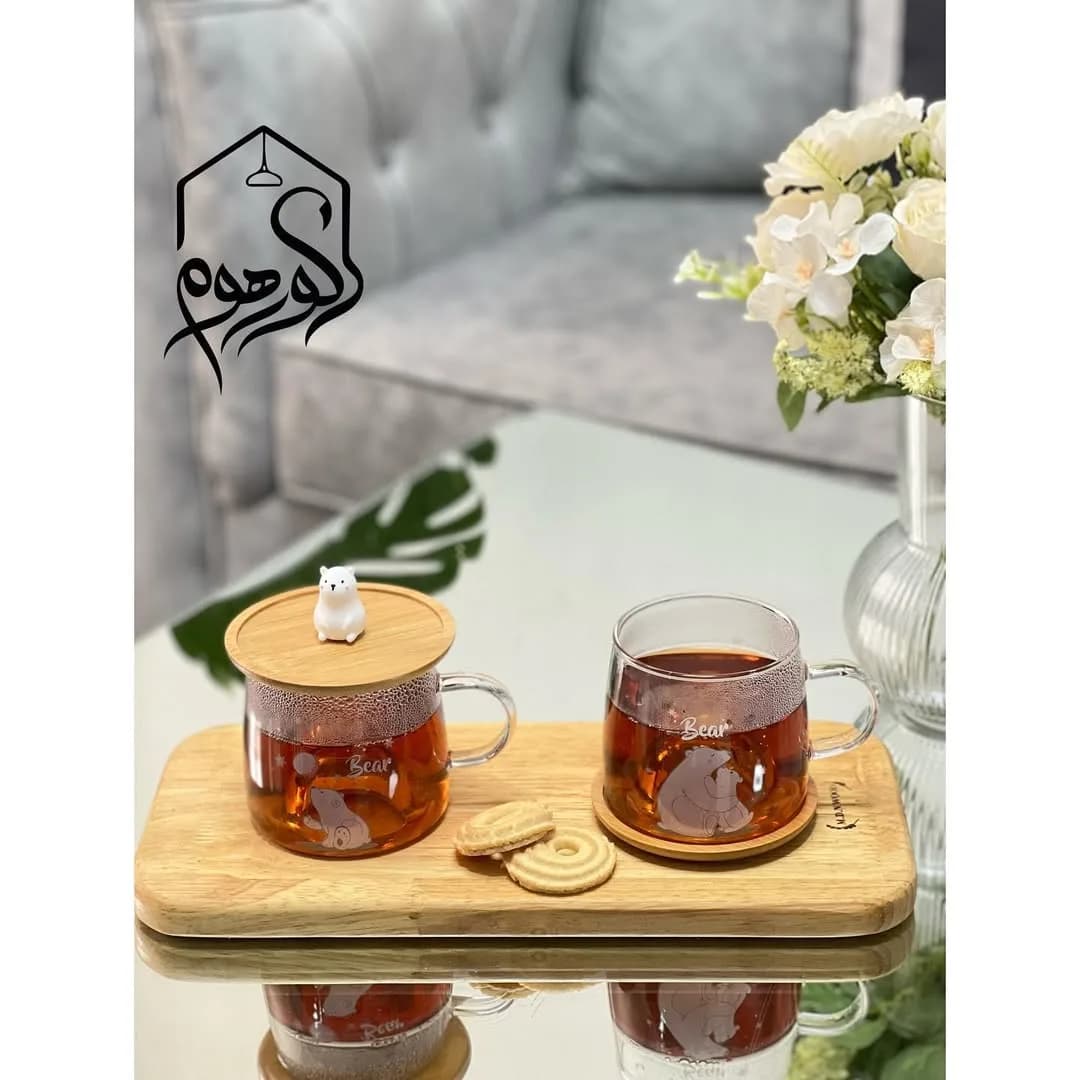 ماگ پیرکس با در چوبی
