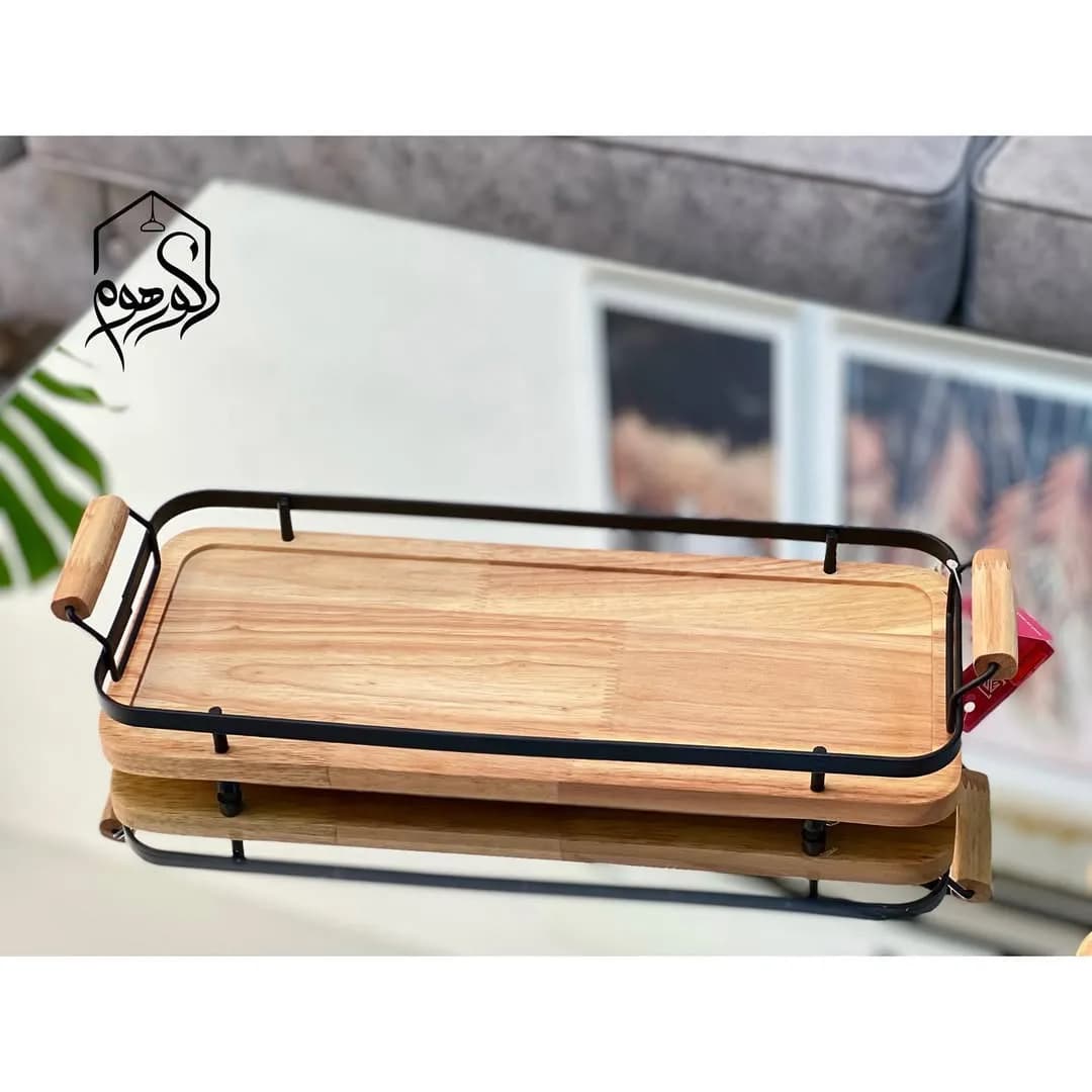 سینی چوب و فلز دو سایز
