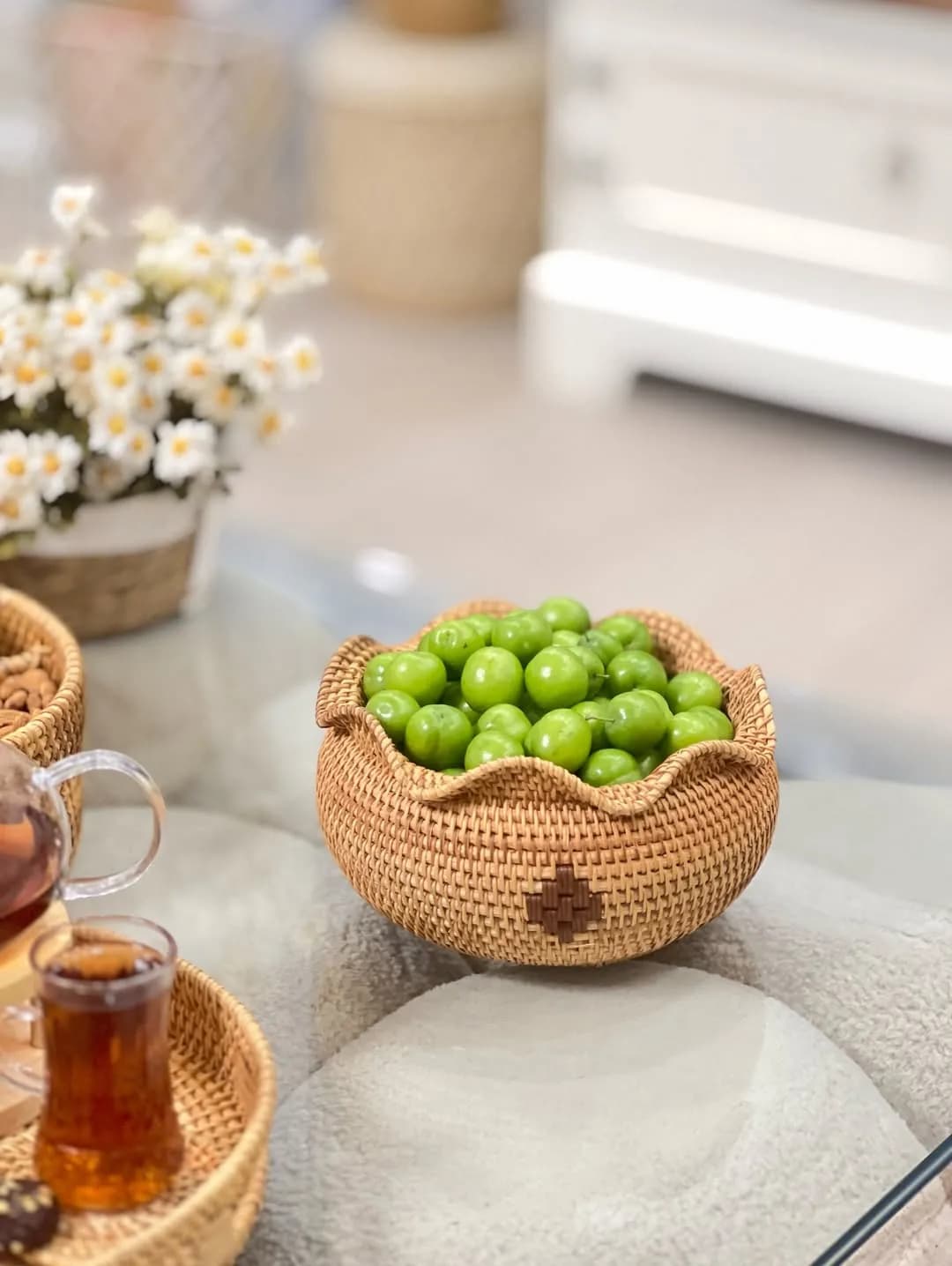 ست سبد راتان و قوری