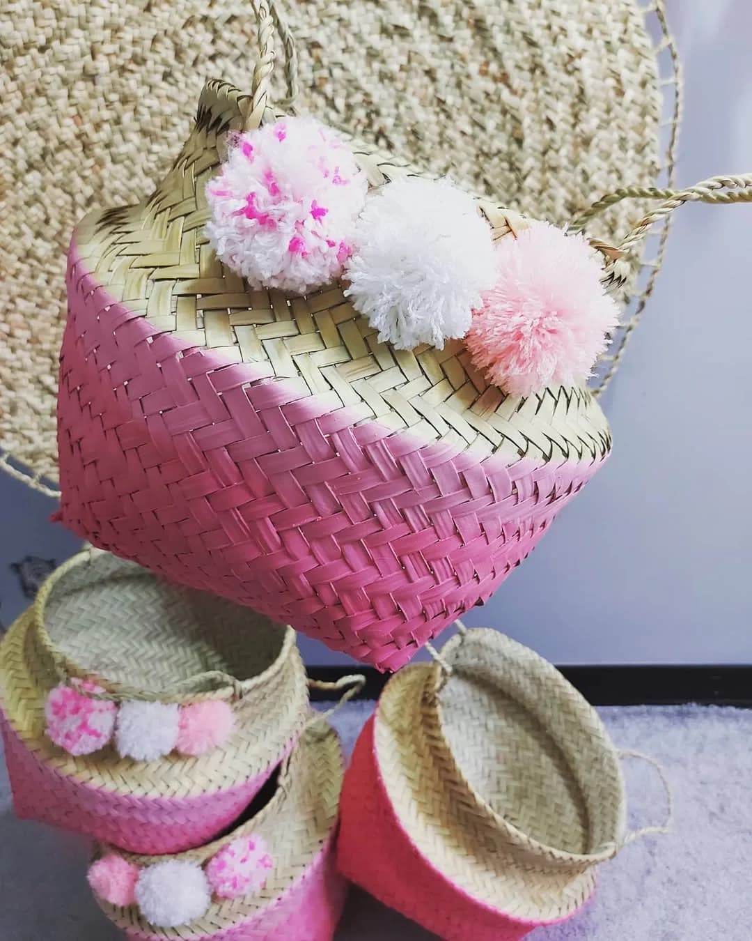 سبد حصیری نوزاد ارتفاع ۲۵ سانت