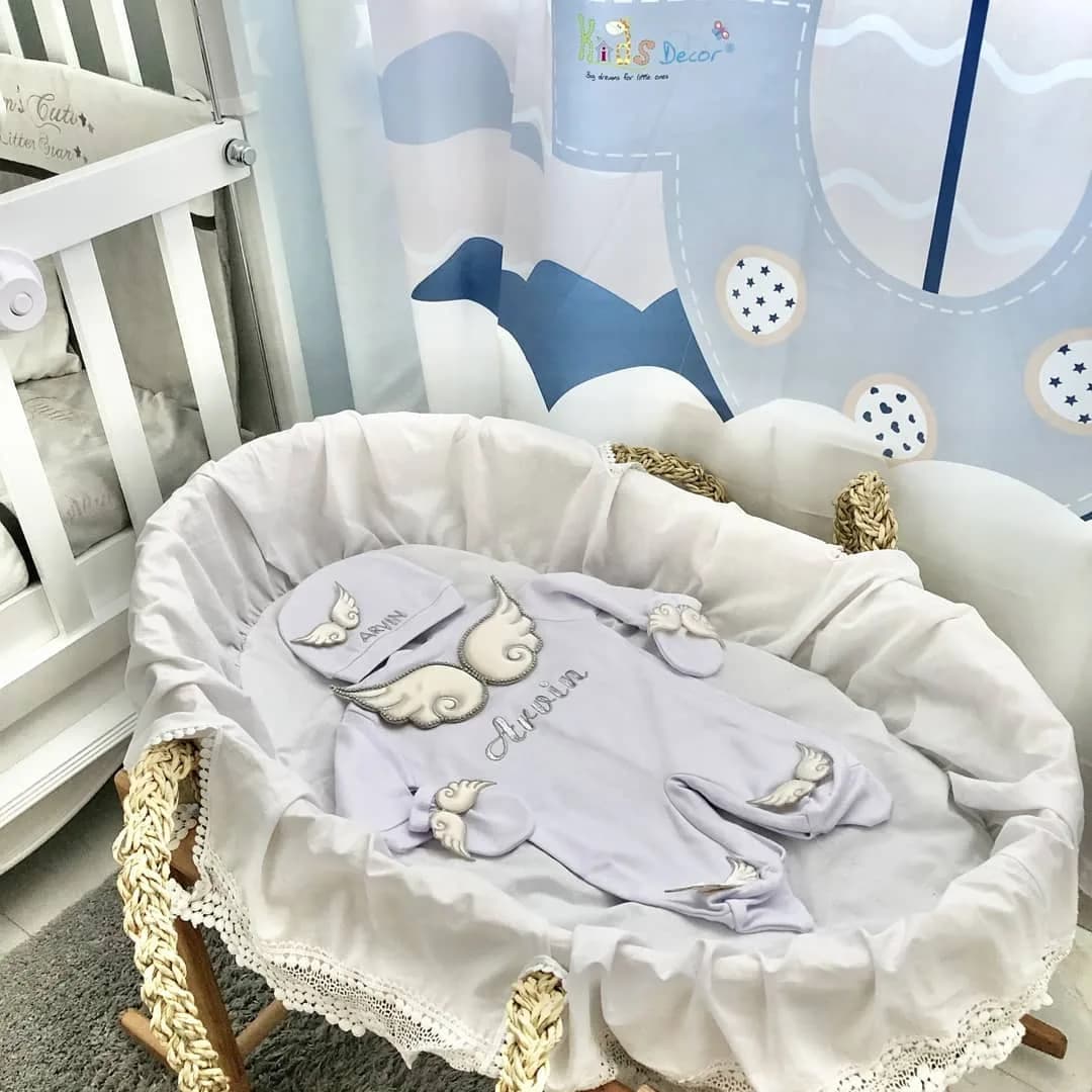 گهواره حصیری چوبی نوزاد
