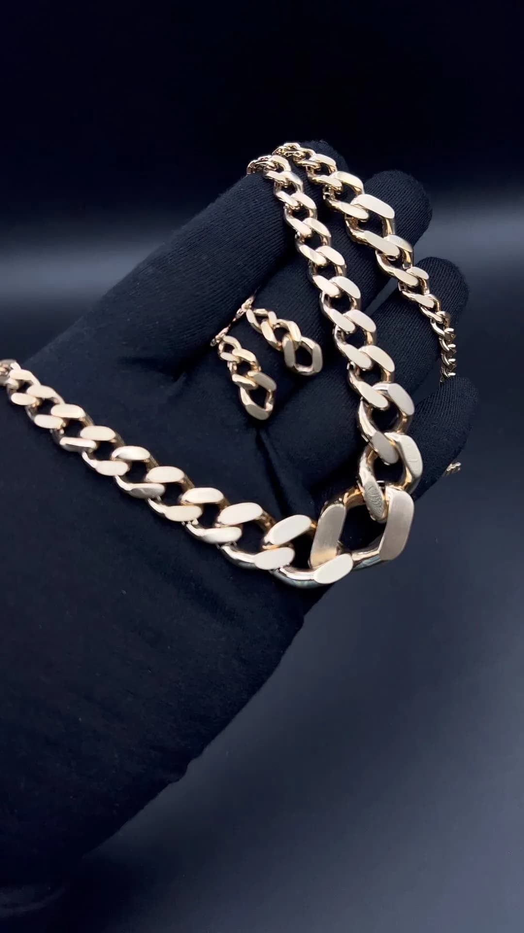 سرویس طلا شرکتی Raya Gold، رنگ طلایی، زنجیر مدل Curb