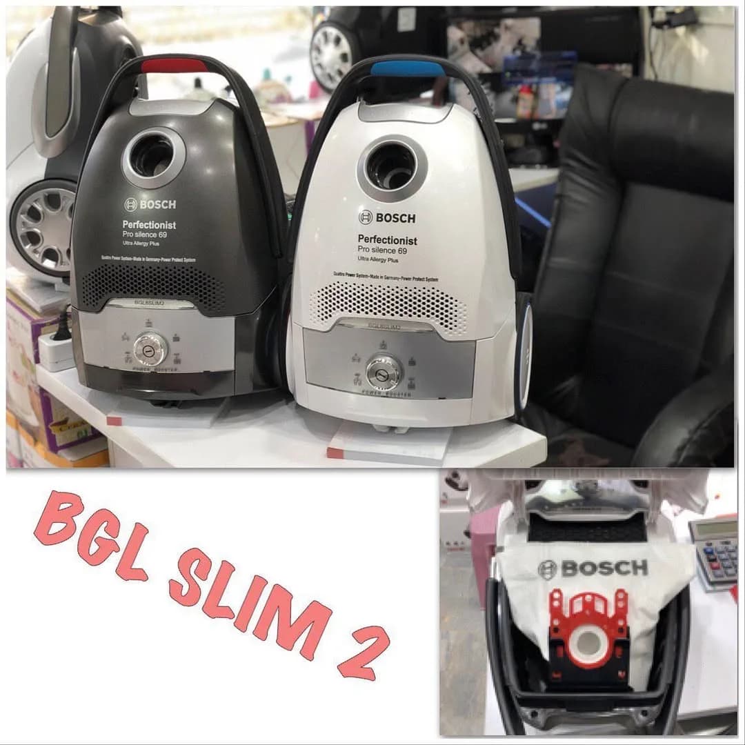 جاروبرقی بوش BGL SLIM 2، رنگ سفید و خاکستری، جنس پلاستیک، کیسهای، خرطومی