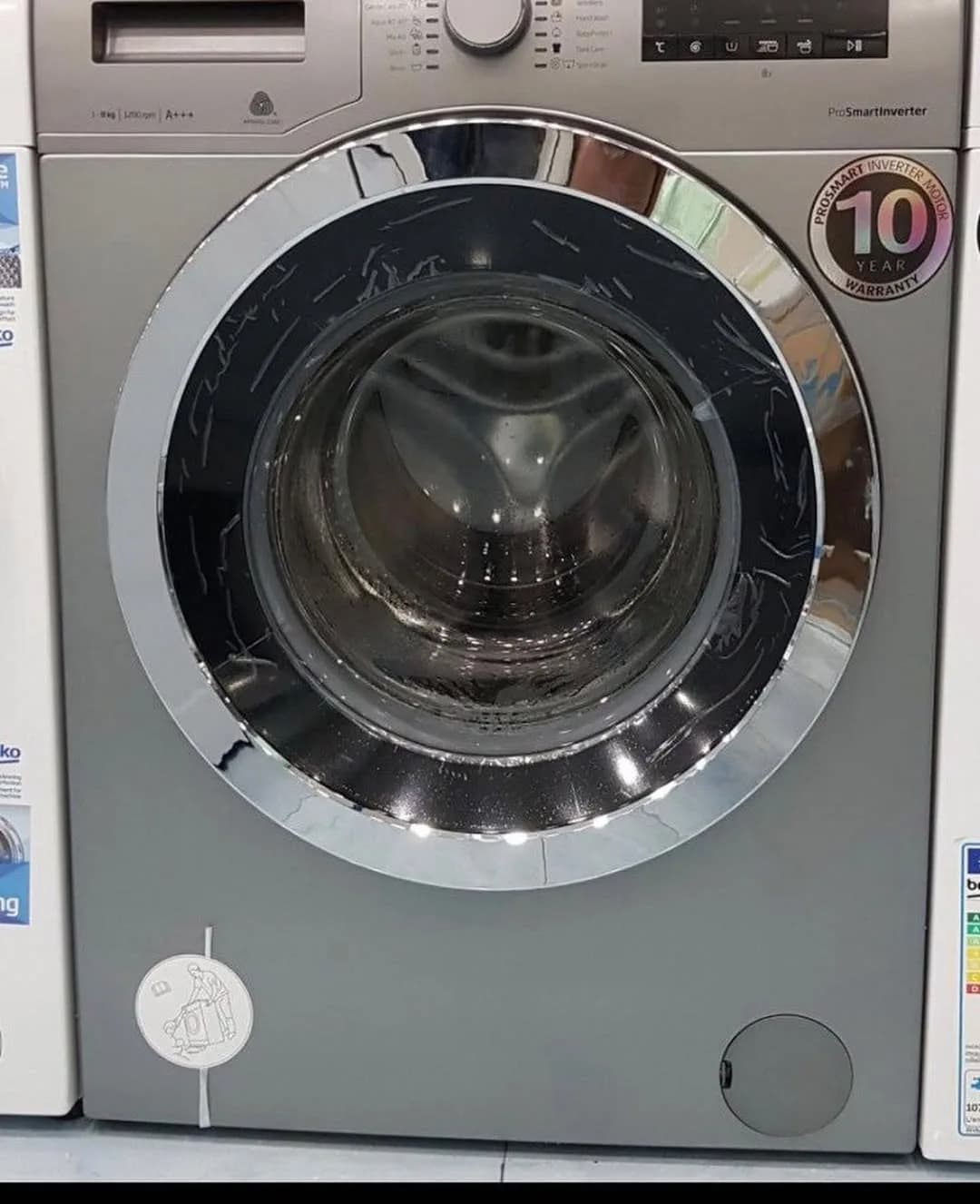 ماشین لباسشویی بوش مدل ۳۲۵۶، رنگ خاکستری، جنس فلز و پلاستیک، درب جلو اتوماتیک