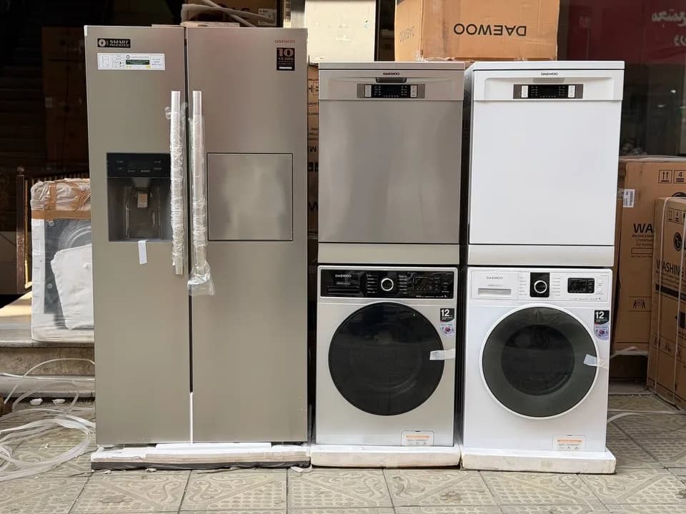 ست یخچال ساید، لباسشویی و ظرفشویی دوو