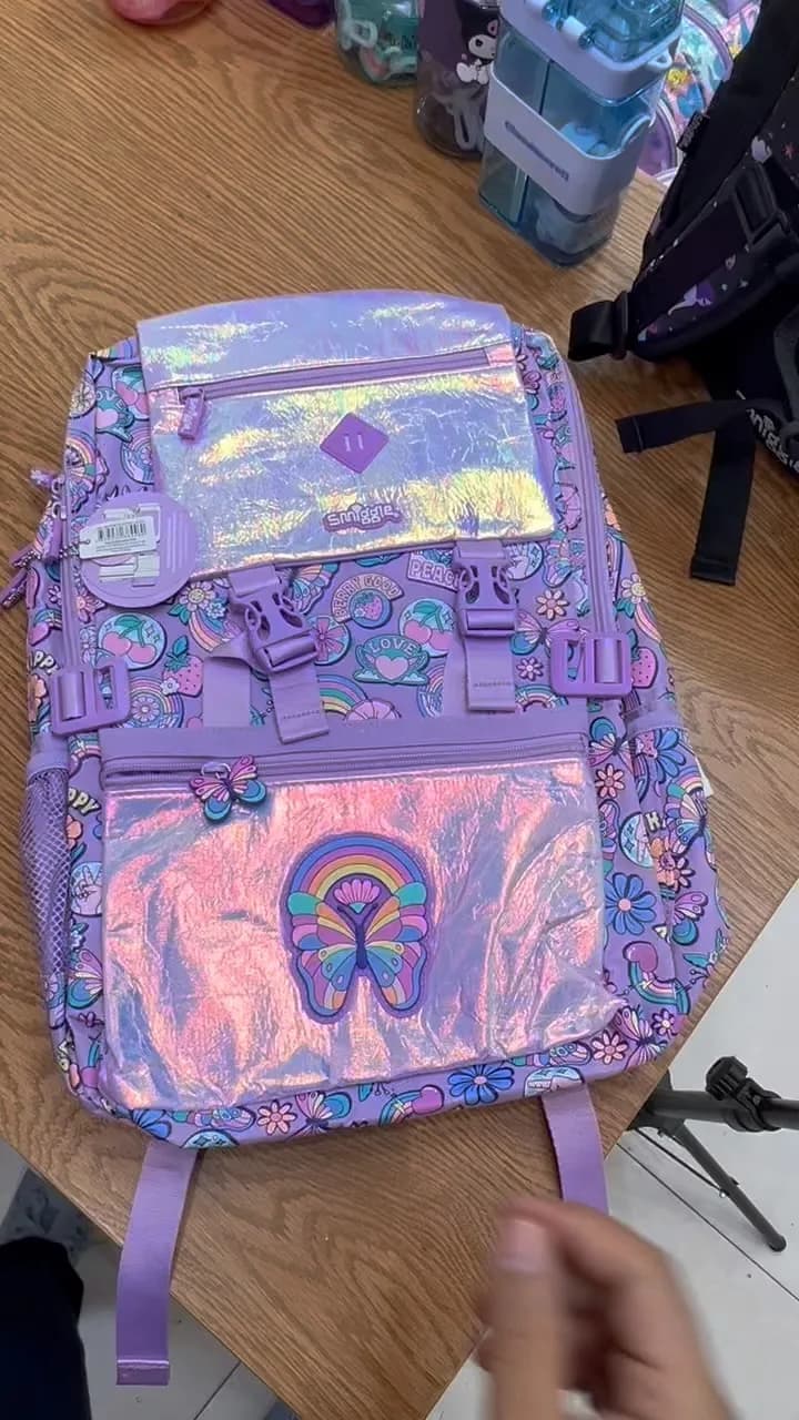 کوله پشتی اسمیگل Smiggle، رنگ بنفش و صورتی، طرح شخصیت کارتونی