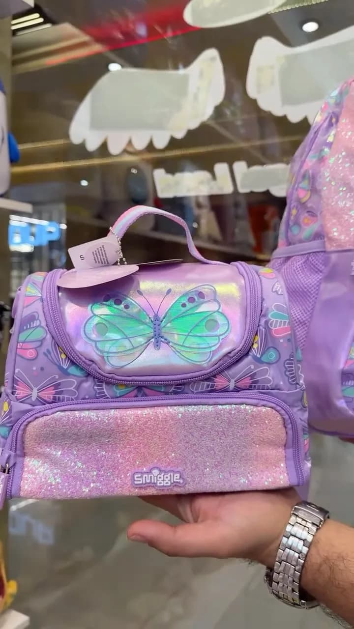 جامدادی اسمیگل Smiggle، رنگ بنفش و صورتی، طرح شخصیت کارتونی، دستی
