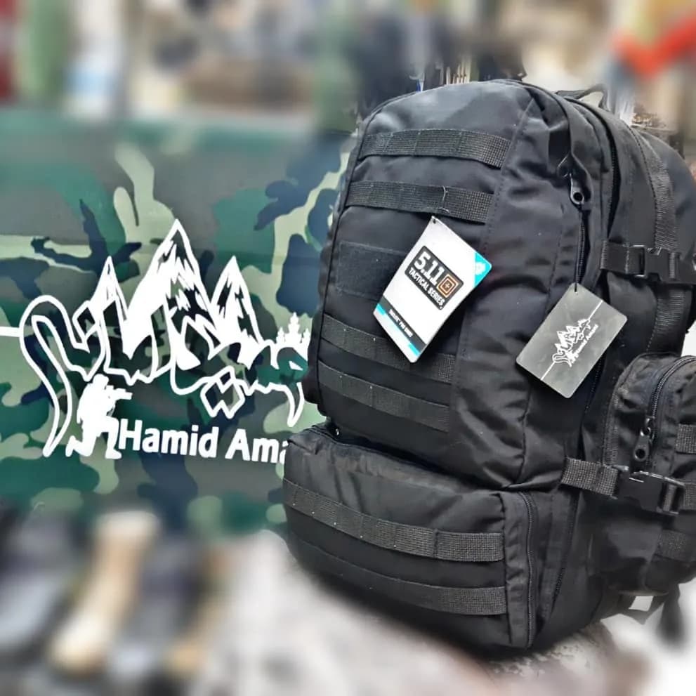 کوله پشتی برزنتی 5.11، رنگ مشکی، مدل تاکتیکال