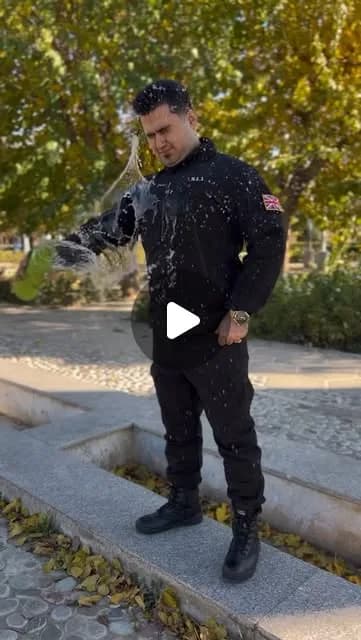 ست لباس ضدآب، رنگ مشکی، کاپشن و شلوار