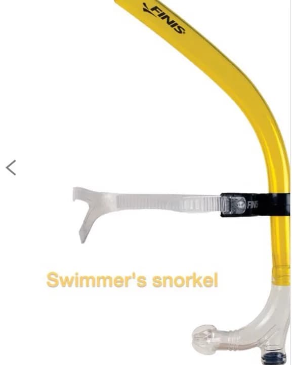 اسنورکل شنا Swimmers Snorkel Finis، رنگ زرد و سفید، جنس پلاستیک، لولهای، دارای بند