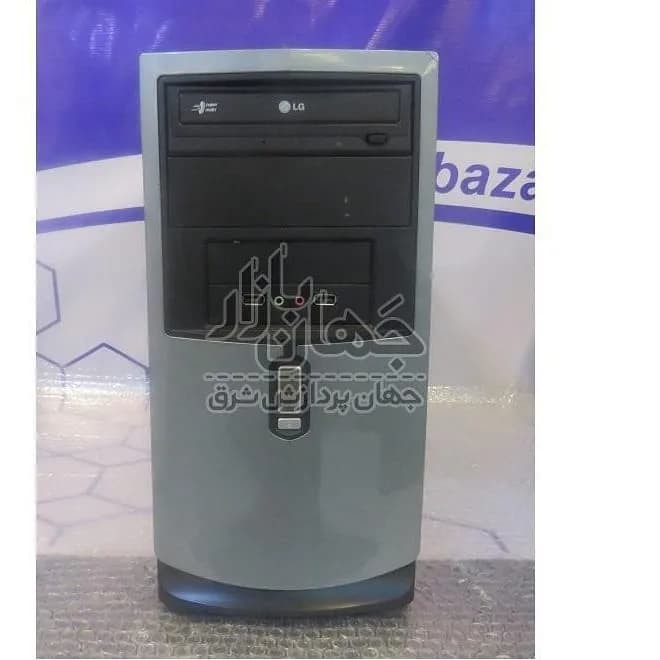 کیس استوک تاور SYX-DH55TC i3، رنگ خاکستری و مشکی، جنس پلاستیک و فلز، کیس کامپیوتر رومیزی