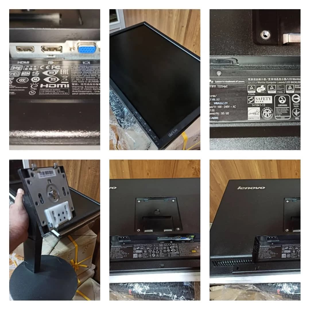 مانیتور لنوو ۲۲ اینچ T2254pc، رنگ سیاه، جنس پلاستیک، تخت با پایه
