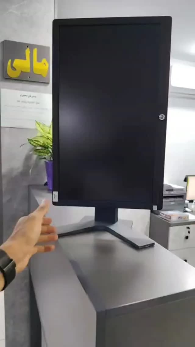 مانیتور EliteDisplay E222 اچپی، رنگ مشکی، جنس پلاستیک، عمودی مستطیلی پایه دار