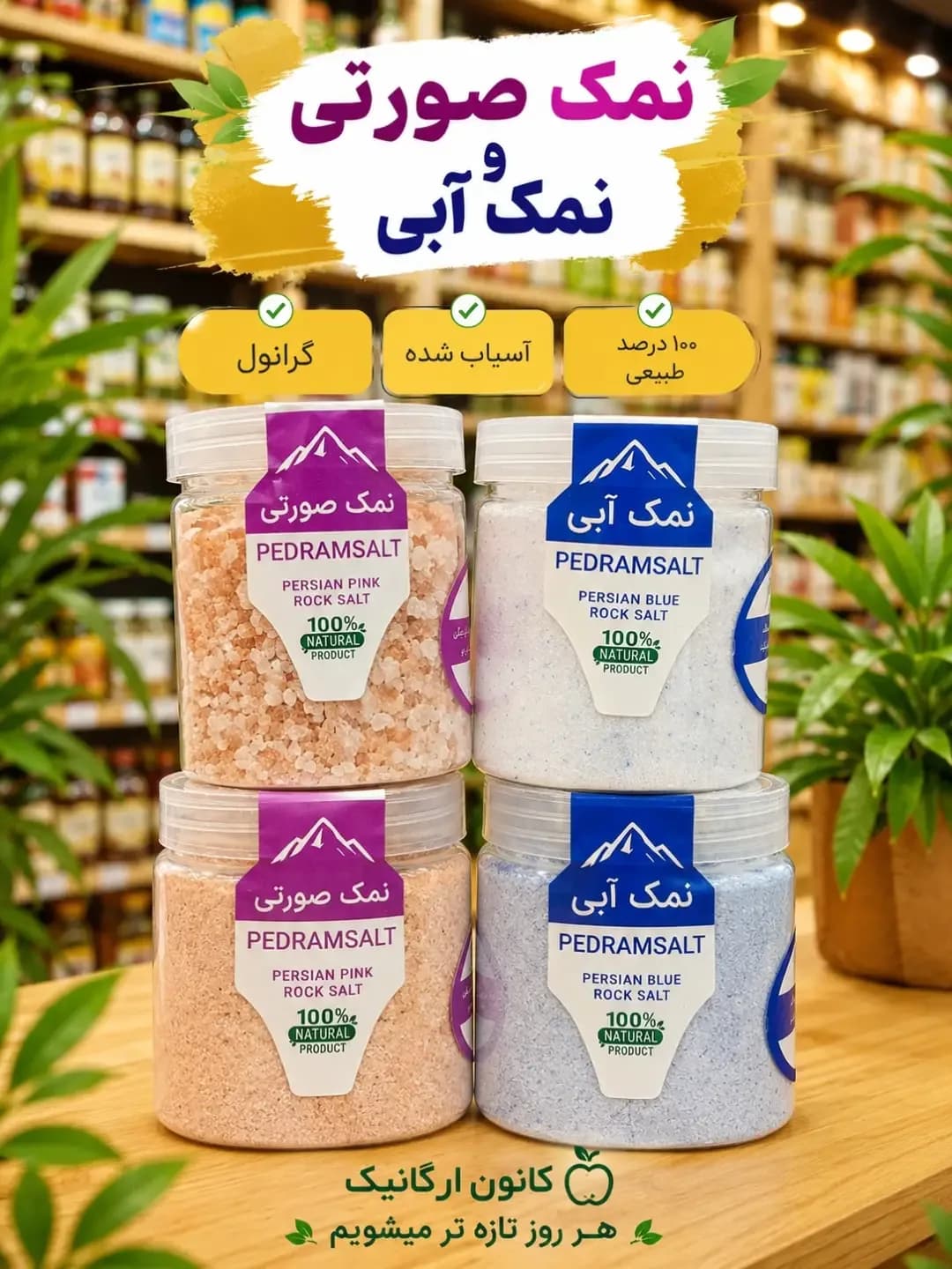 نمک آبی و صورتی ۵۰۰ گرمی پدرام سالت