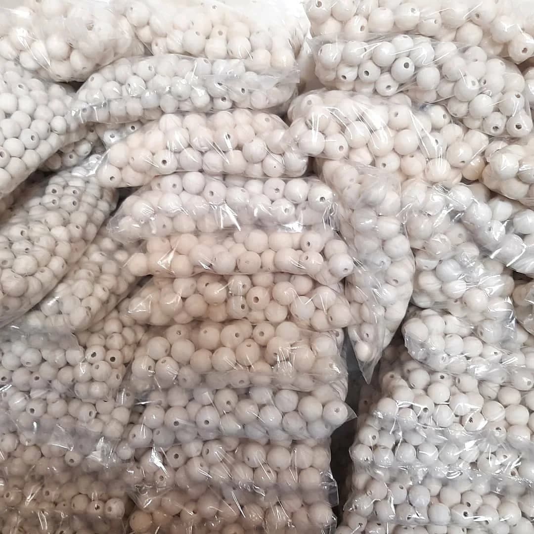 مهره چوبی خرازی — رنگ کرم — نمای بستهبندی — فروش عمده