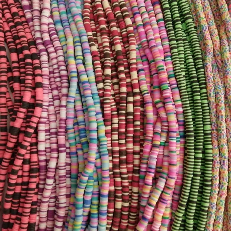 مهره فیمو واشری — نمای چندکالا — بندهای رنگی