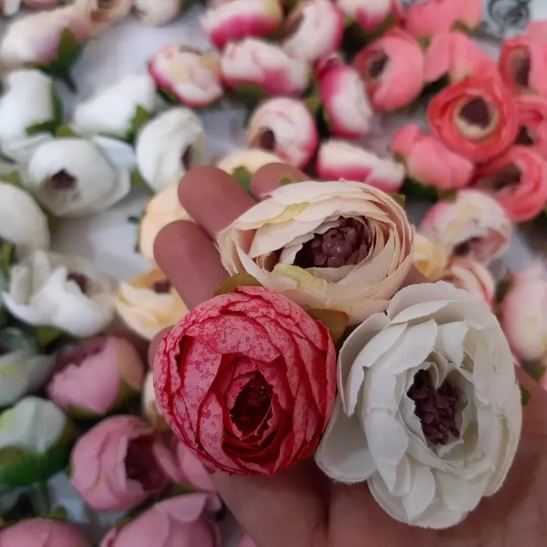 سرگل نسترن فندقی — نمای دردست — سایز گل ۳٫۵ تا ۴ سانت
