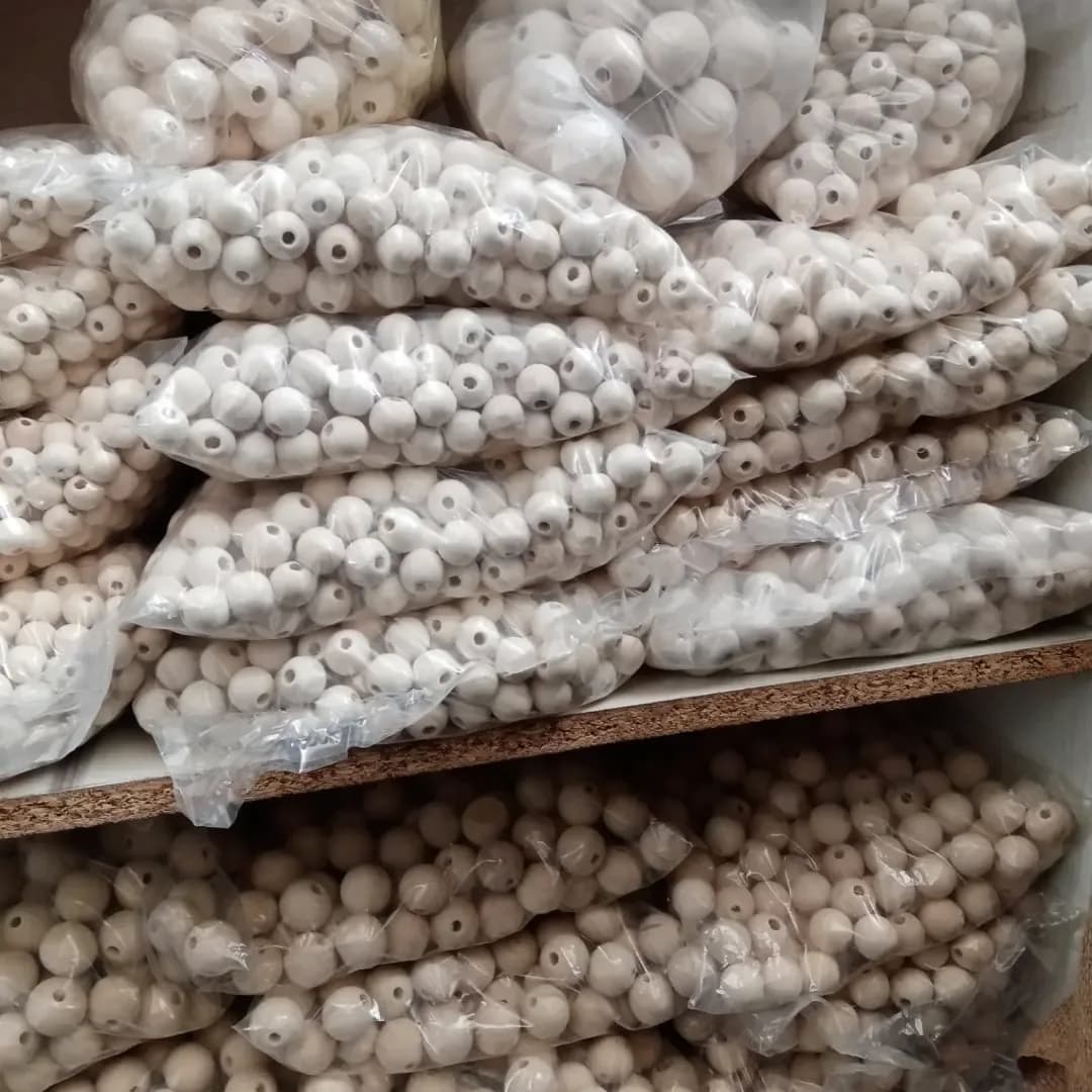 مهره چوبی خام — رنگ کرم — نمای بستهبندی — فروش عمده