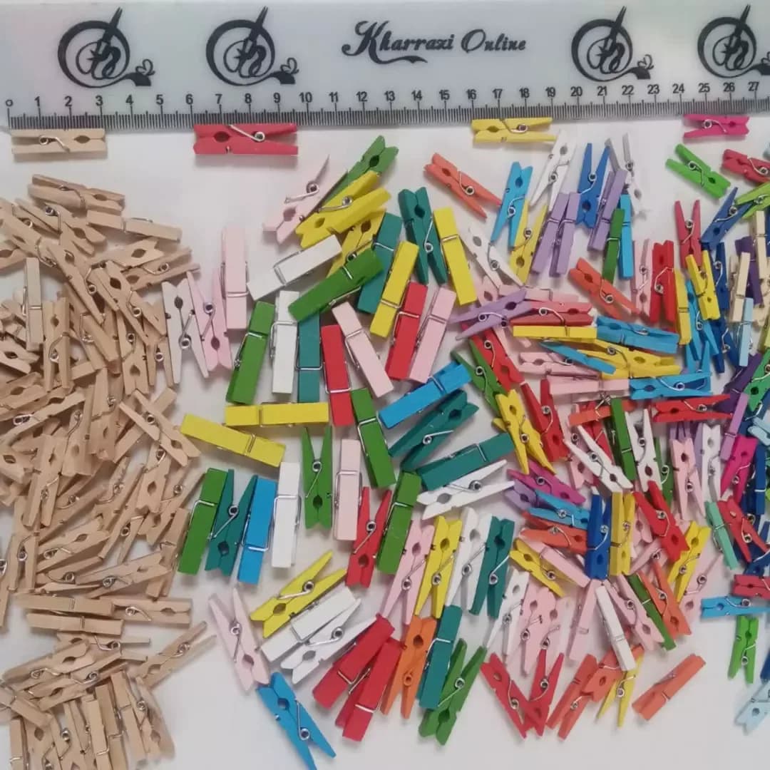 گیره چوبی فانتزی رنگارنگ