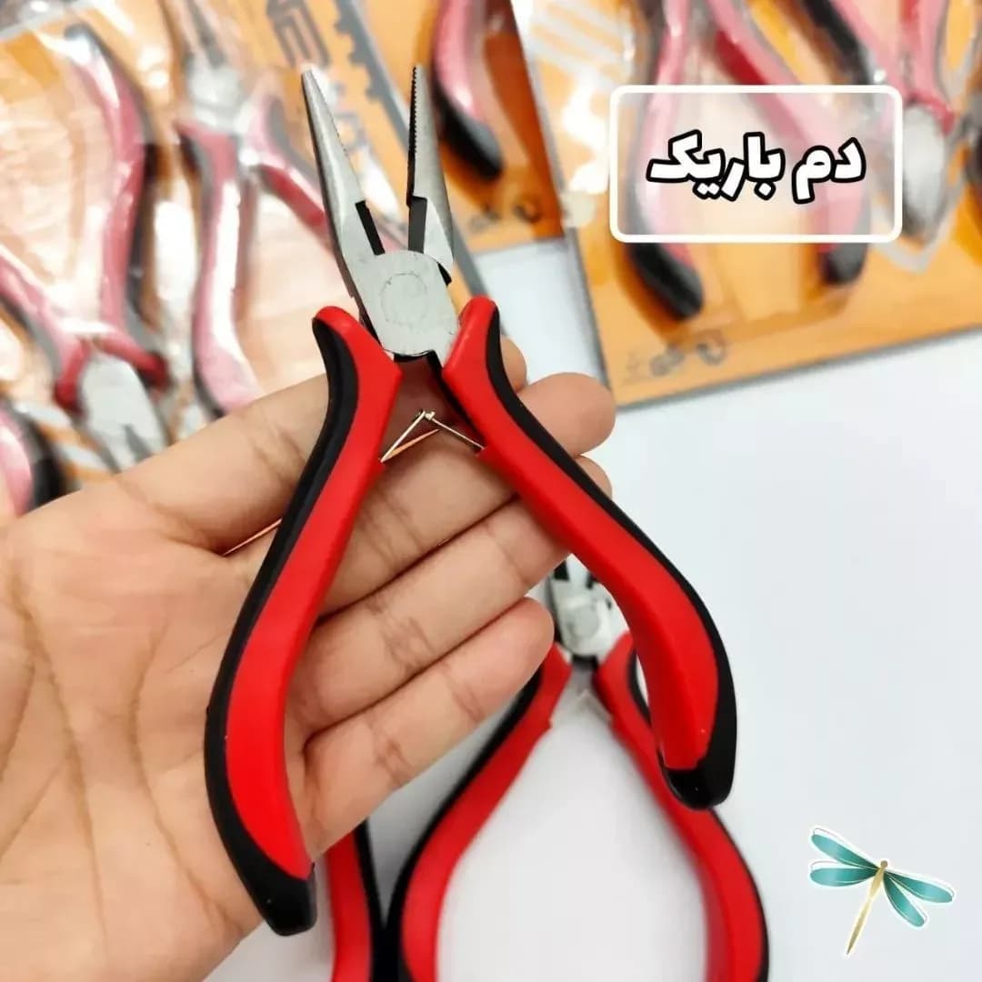 پک ابزار زیورآلات سهعددی — رنگ قرمز — نمای دردست — دم باریک