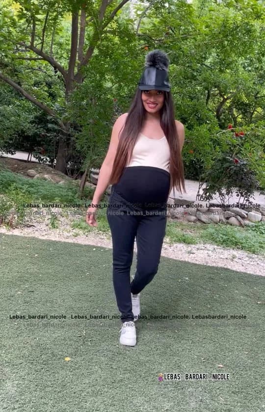 شلوار جین بارداری، رنگ مشکی و سفید، زنانه