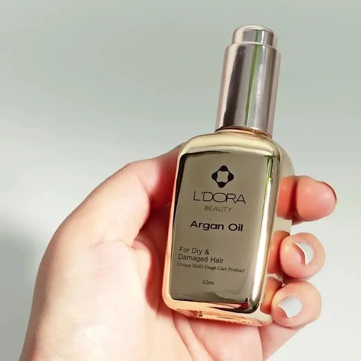 روغن آرگان لدورا، رنگ طلایی، جنس پلاستیک، بطری قطرهچکاندار