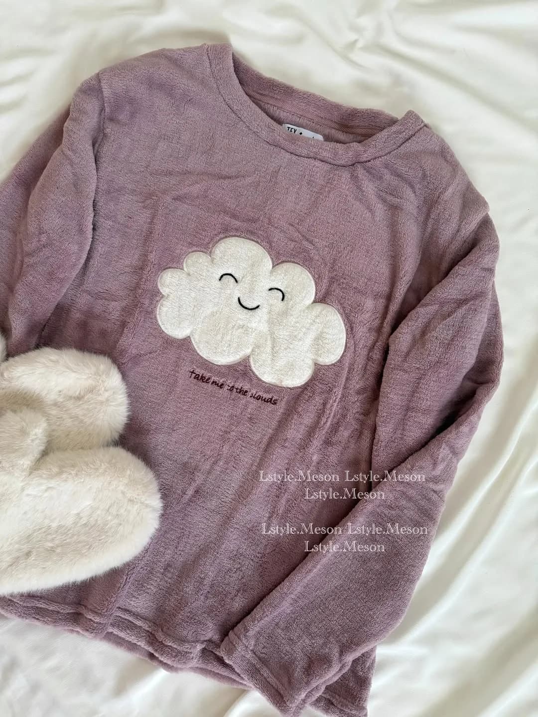ست دوتیکه ابری — رنگ یاسی — نمای روبهرو — ست دوتیکه