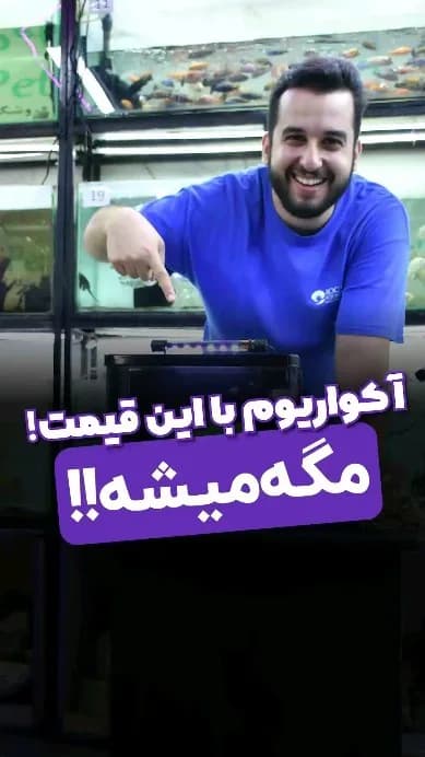 آکواریوم طرح بهاری، رنگ مشکی، جنس شیشه، مستطیلی با نور