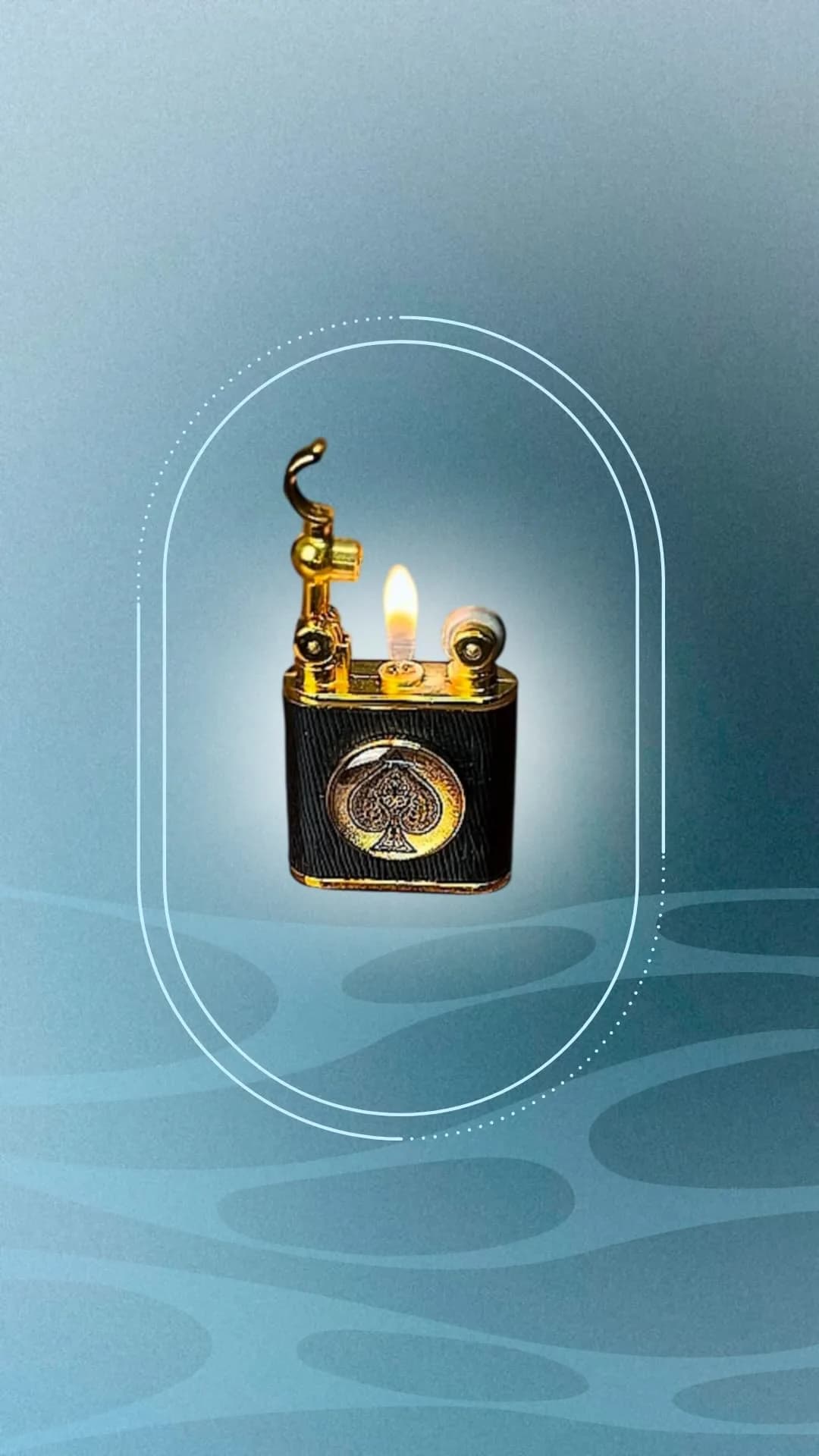 باکس مردانه جاکلیدی و دستبند و فندک، رنگ طلایی و مشکی، جنس فلز، مدل جیبی، فانتزی