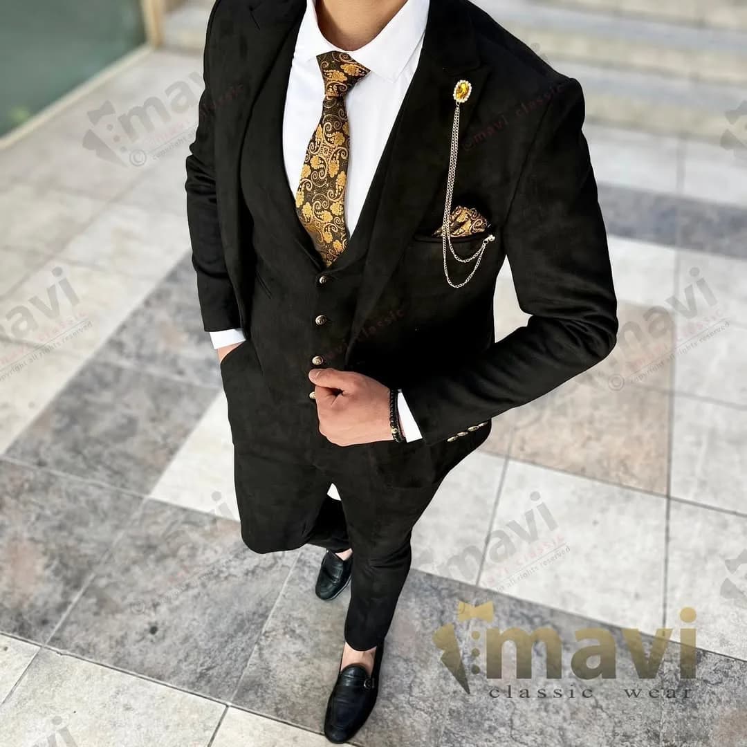 کت و شلوار کالکشن Kop S، رنگ مشکی، کت تک، جلیقه، جذب