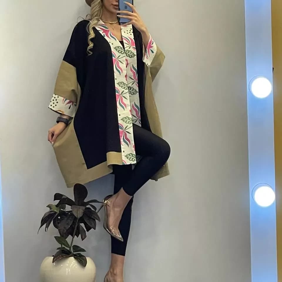 پانچو لینن خرجکار هندی