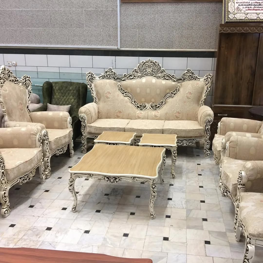 مبل سلطنتی نه نفره تمام چوب