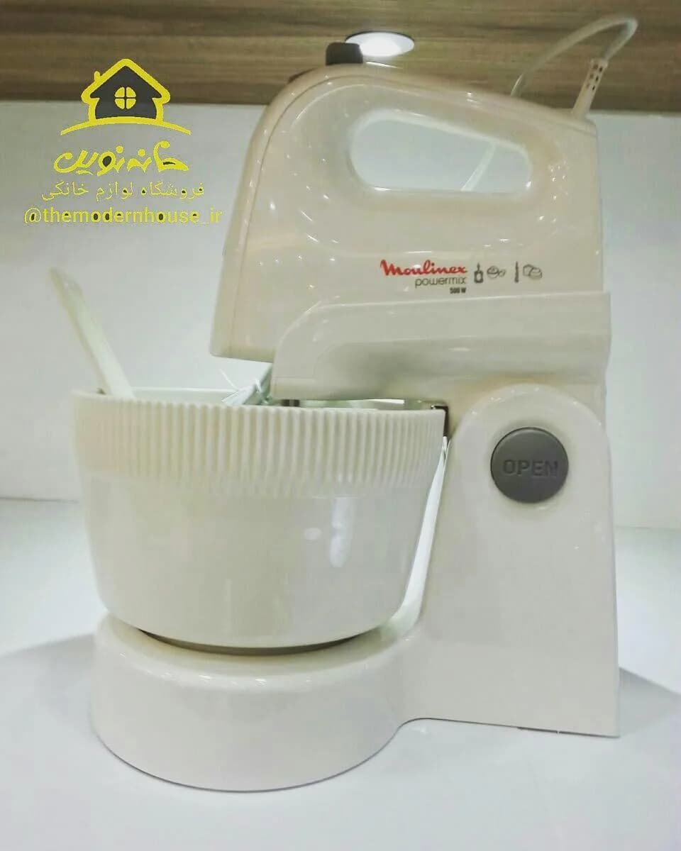 همزن کاسهدار HM615 مولینکس، رنگ کرم، جنس پلاستیک، همزن ایستاده