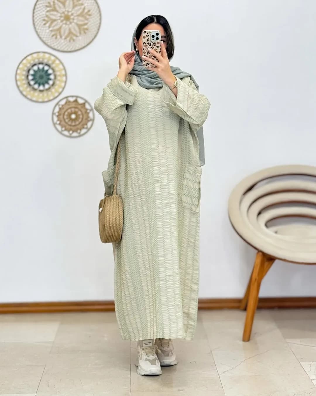 کفتان کوک دوزی — رنگ شیری — نمای رویتن — کوک دوزی