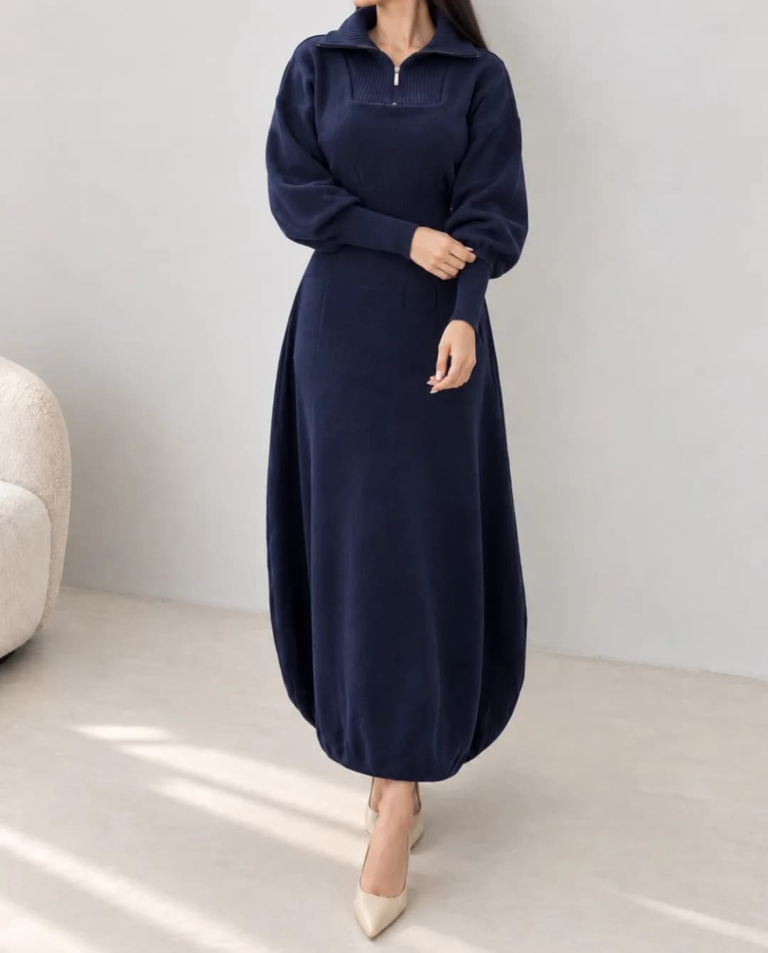 پیراهن ساعت شنی یقه پلوشرتی
