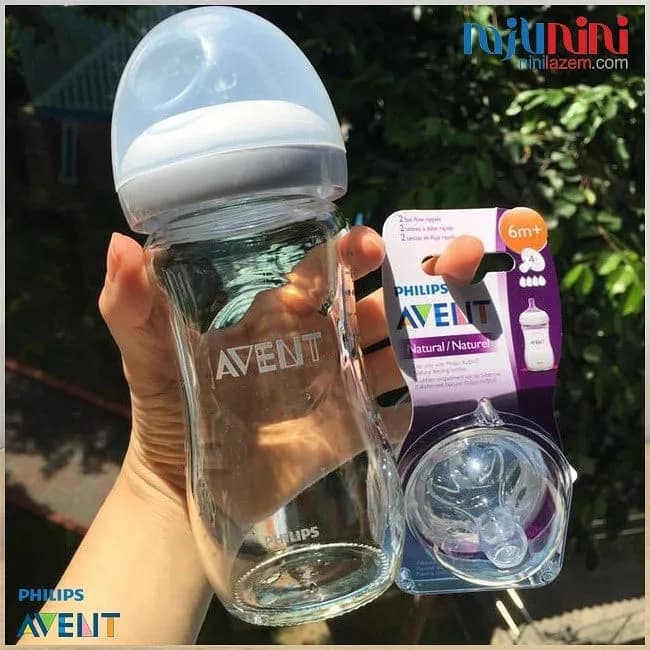 شیشه شیر نچرال فیلیپس اونت، رنگ شفاف و سفید، جنس پلاستیک، استوانهای